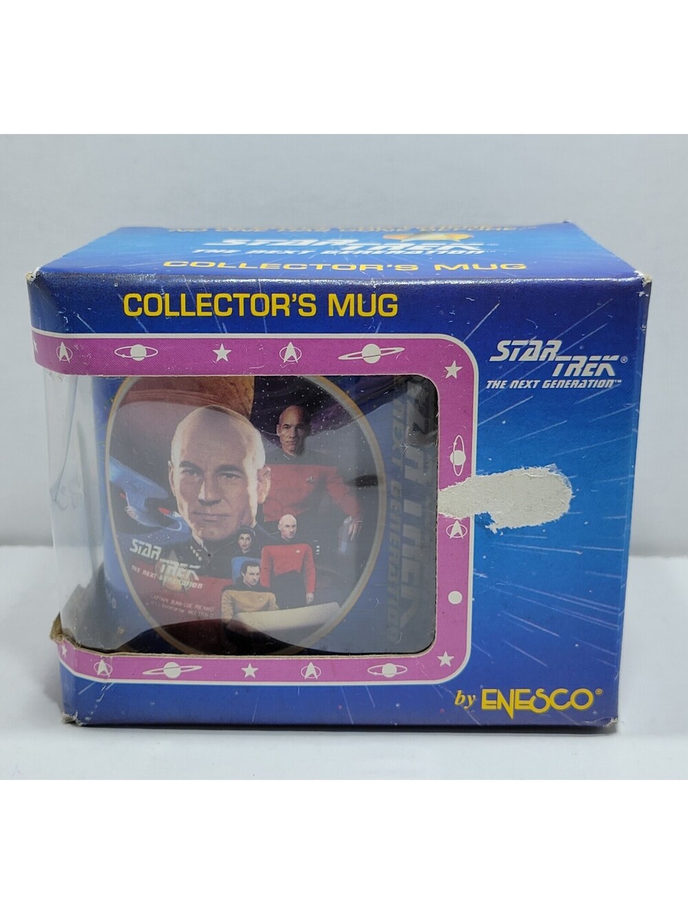 Vintage 1994 Star Trek Captain Jean-Luc Picard USS Enterprise coffee mug 109398